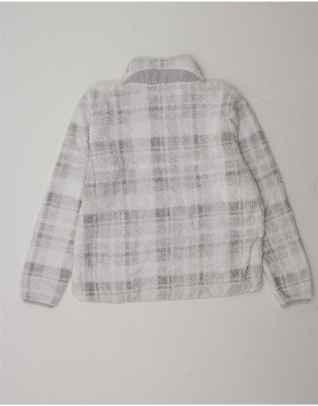 EDDIE BAUER Womens Fleece Sweatshirt Jumper UK 14 Medium Grey Check Vintage Eddie Bauer and Second-Hand Eddie Bauer from Messina Hembry 