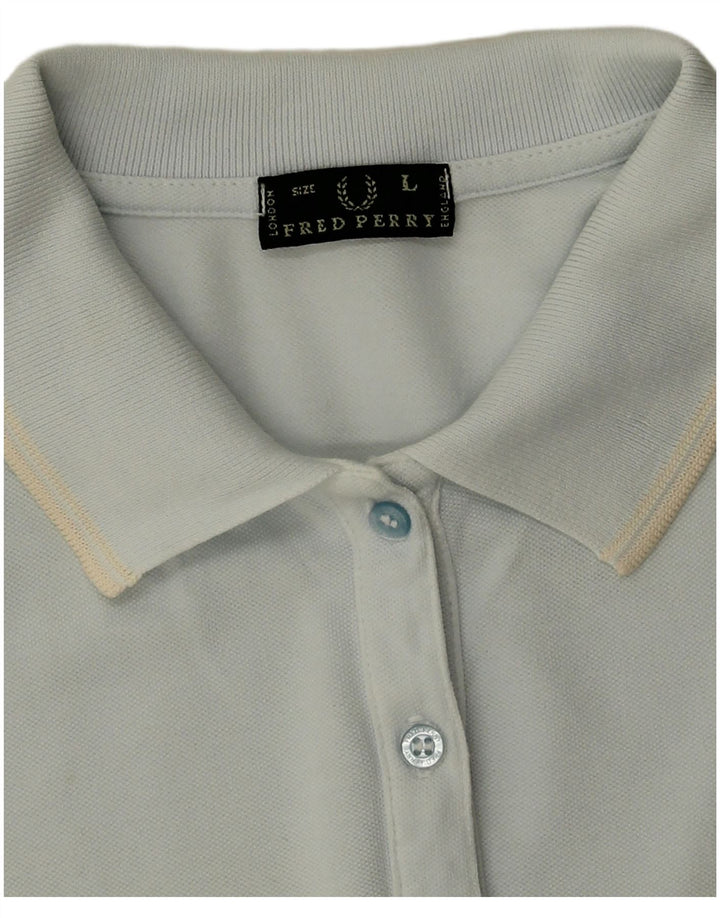 Fred Perry Womens Polo Shirt UK 16 Large Blue Cotton