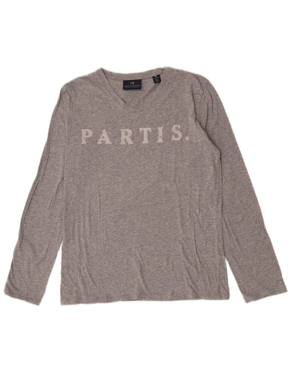 Scotch & Soda Boys Graphic Top Long Sleeve 13-14 Years Grey Flecked Cotton