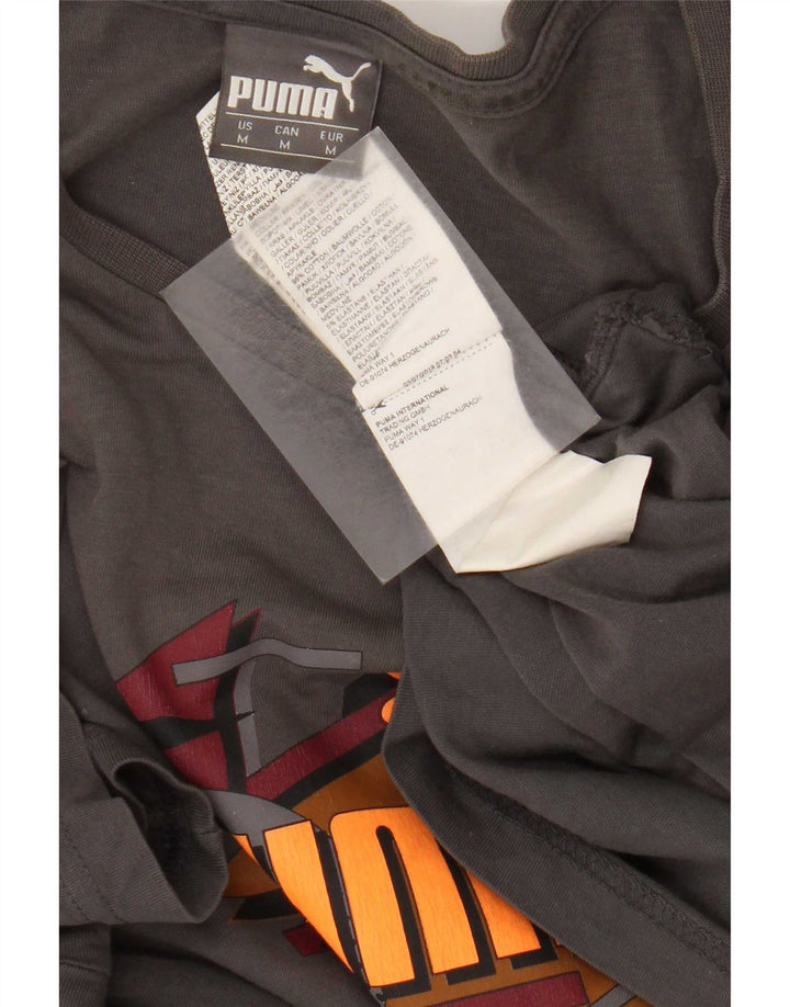 Puma Mens Graphic T-Shirt Top Medium Grey Cotton