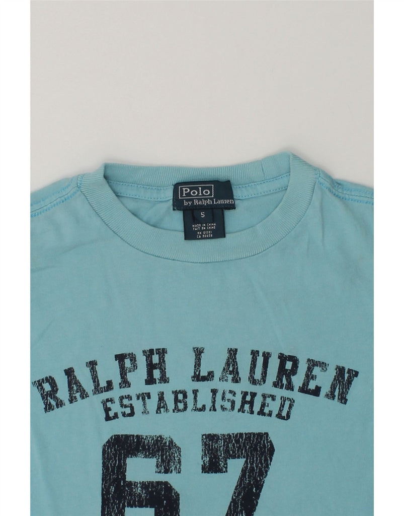 POLO RALPH LAUREN Boys Graphic T-Shirt Top 4-5 Years Blue Cotton | Vintage Polo Ralph Lauren | Thrift | Second-Hand Polo Ralph Lauren | Used Clothing | Messina Hembry 