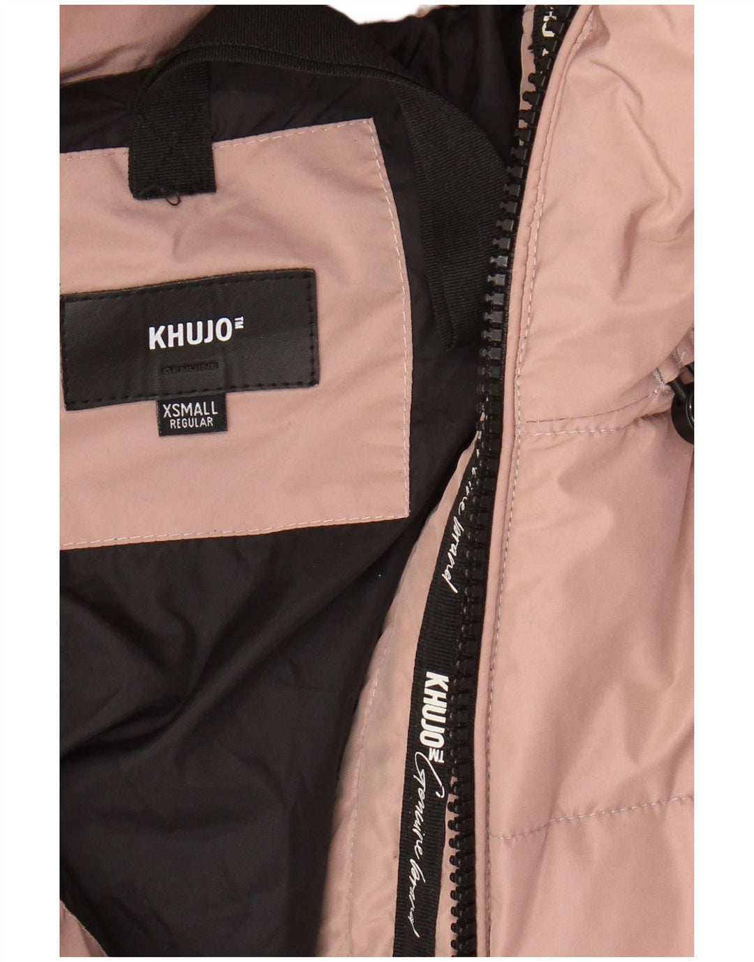 KHUJO Womens Oversized Hooded Padded Coat UK 6 XS Pink Polyester