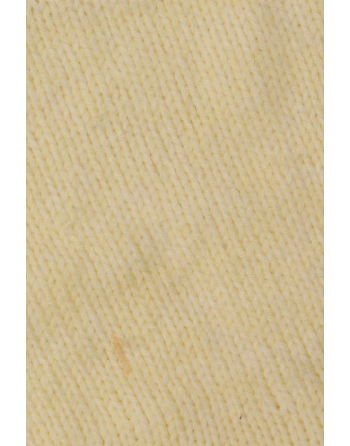 Vintage Womens Roll Neck Jumper Sweater UK 14 Medium Yellow