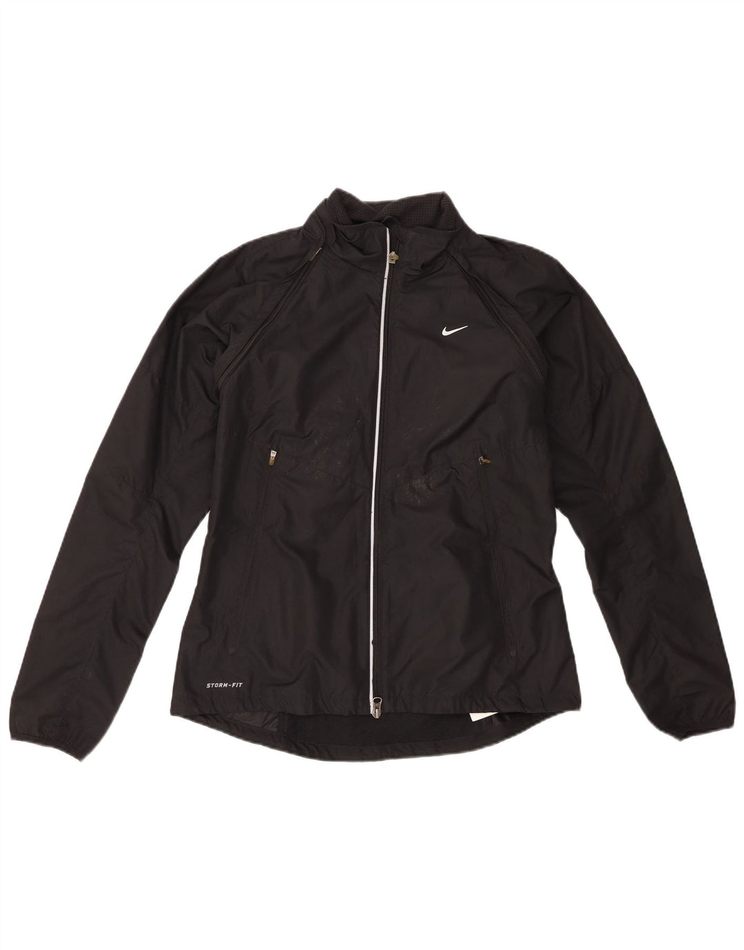 Nike Womens Storm-Fit Tracksuit Top Jacket UK 12 Medium Black Polyester