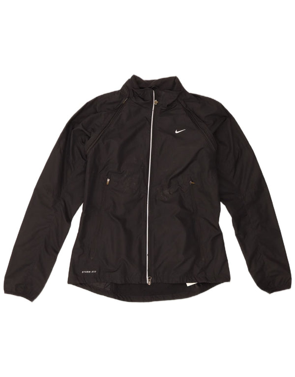 Nike Womens Storm-Fit Tracksuit Top Jacket UK 12 Medium Black Polyester