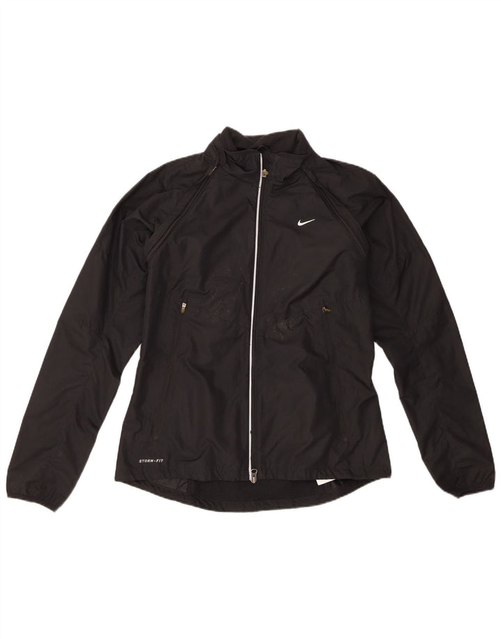 Nike Womens Storm-Fit Tracksuit Top Jacket UK 12 Medium Black Polyester