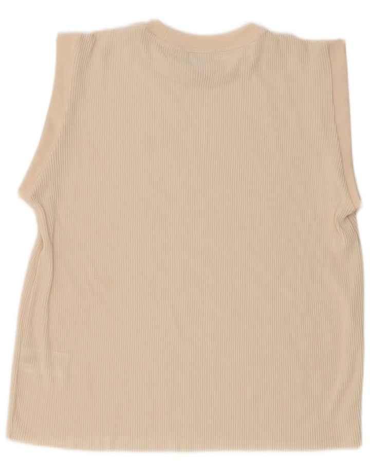 Adidas Womens Oversized Vest Top UK 8 Small Beige Polyester