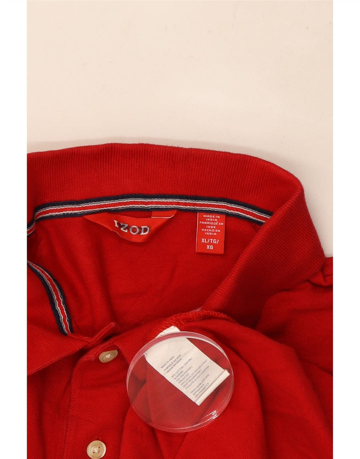 IZOD Mens Polo Shirt XL Red Cotton