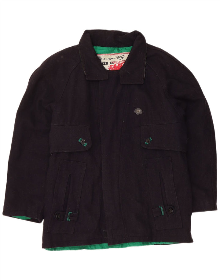 Vintage Mens Utility Jacket UK 40 Large Navy Blue