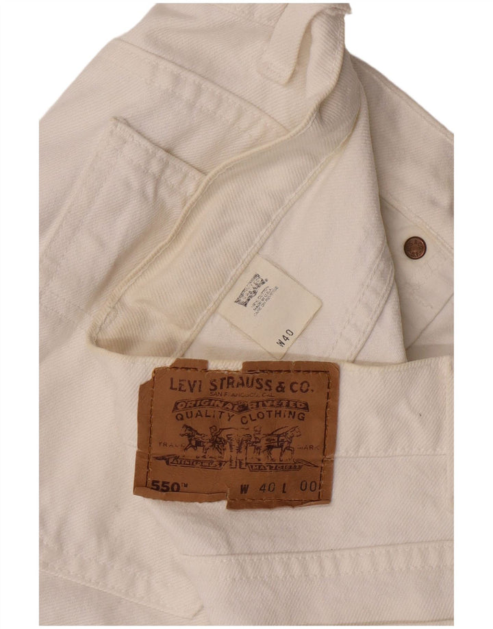 Levi's Mens 550 Denim Shorts W40 XL  White Cotton