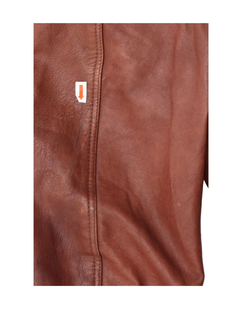 VINTAGE Mens Leather Jacket IT 52 XL Brown Leather Vintage Vintage and Second-Hand Vintage from Messina Hembry 