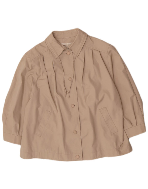 Louisoder Womens Short Overcoat EU 50 3XL Beige Polyester