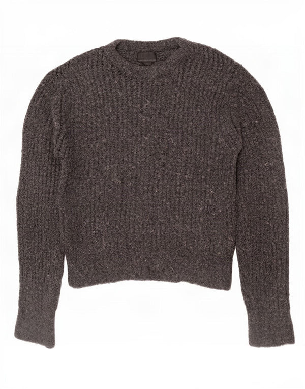Zara Mens Boat Neck Jumper Sweater Medium Grey Acrylic