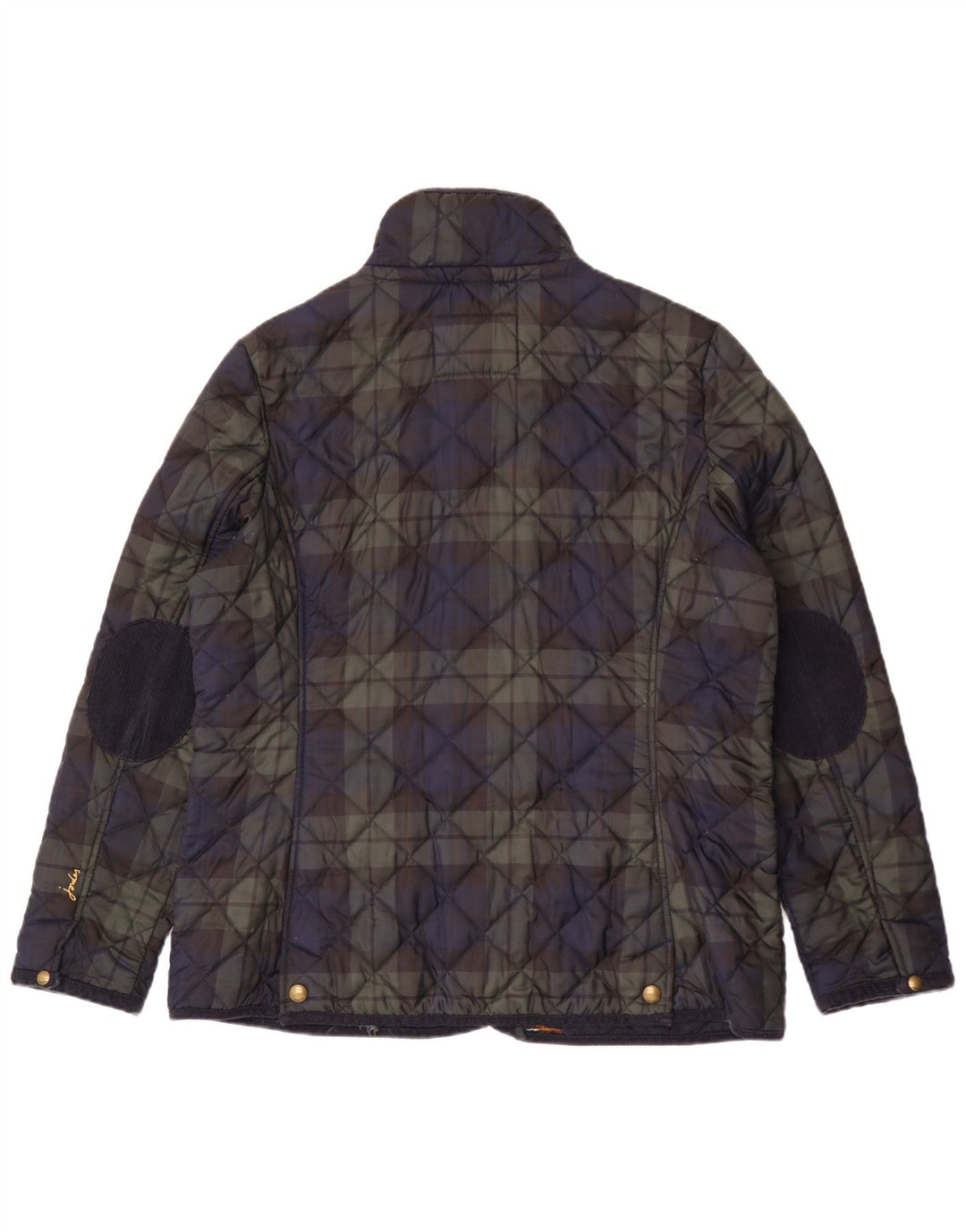 Joules Womens Quilted Jacket UK 18 XL Navy Blue Check Polyester