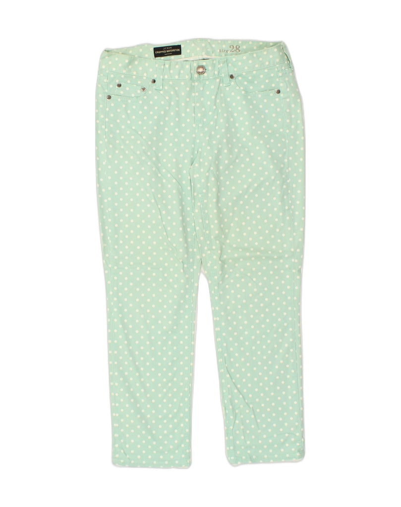 J. CREW Womens Cropped Matchstick Casual Trousers W28 L26 Green Spotted | Vintage J. Crew | Thrift | Second-Hand J. Crew | Used Clothing | Messina Hembry 