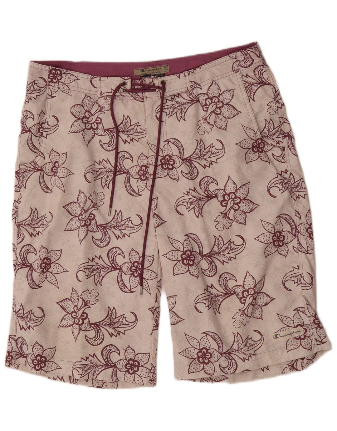 Champion Mens Swimming Shorts Large Off White Floral