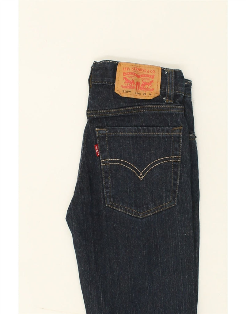 LEVI'S Girls 510 Skinny Jeans 11-12 Years W26 L26  Navy Blue Cotton | Vintage Levi's | Thrift | Second-Hand Levi's | Used Clothing | Messina Hembry 