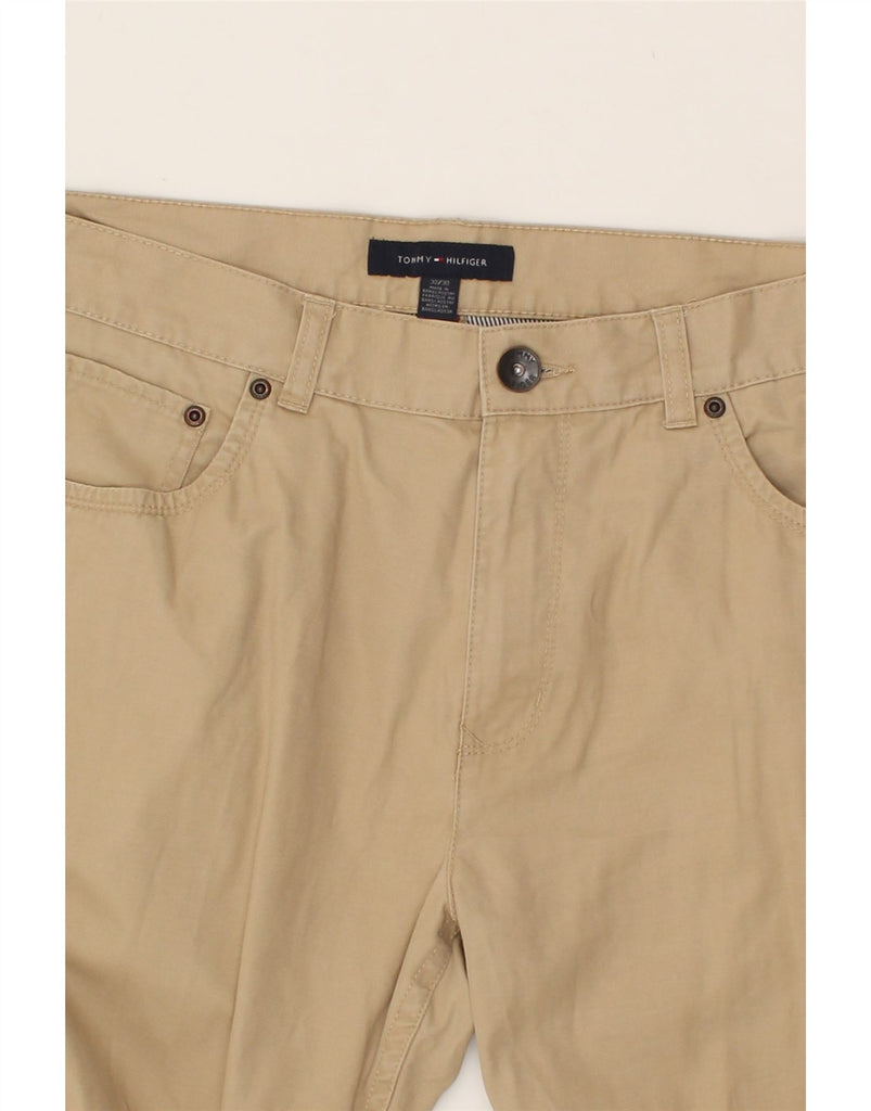 TOMMY HILFIGER Mens Straight Casual Trousers W32 L30 Beige Cotton Vintage Tommy Hilfiger and Second-Hand Tommy Hilfiger from Messina Hembry 