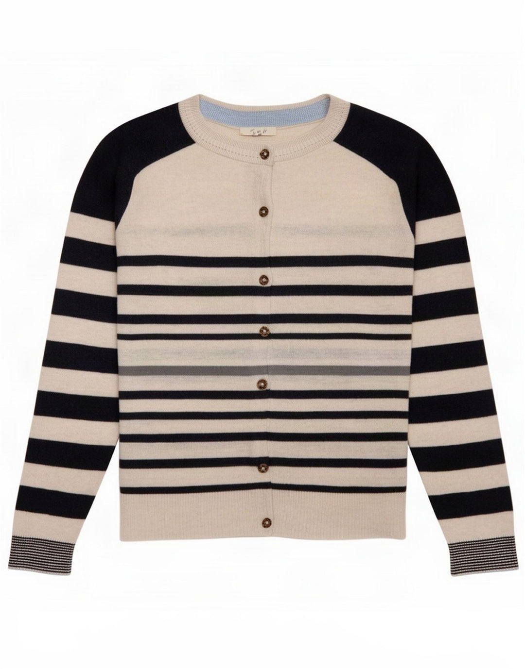 White Stuff Womens Cardigan Sweater UK 12 Medium Striped Cotton