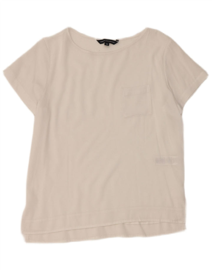 French Connection Womens See Through Top UK 6 XS White Polyester