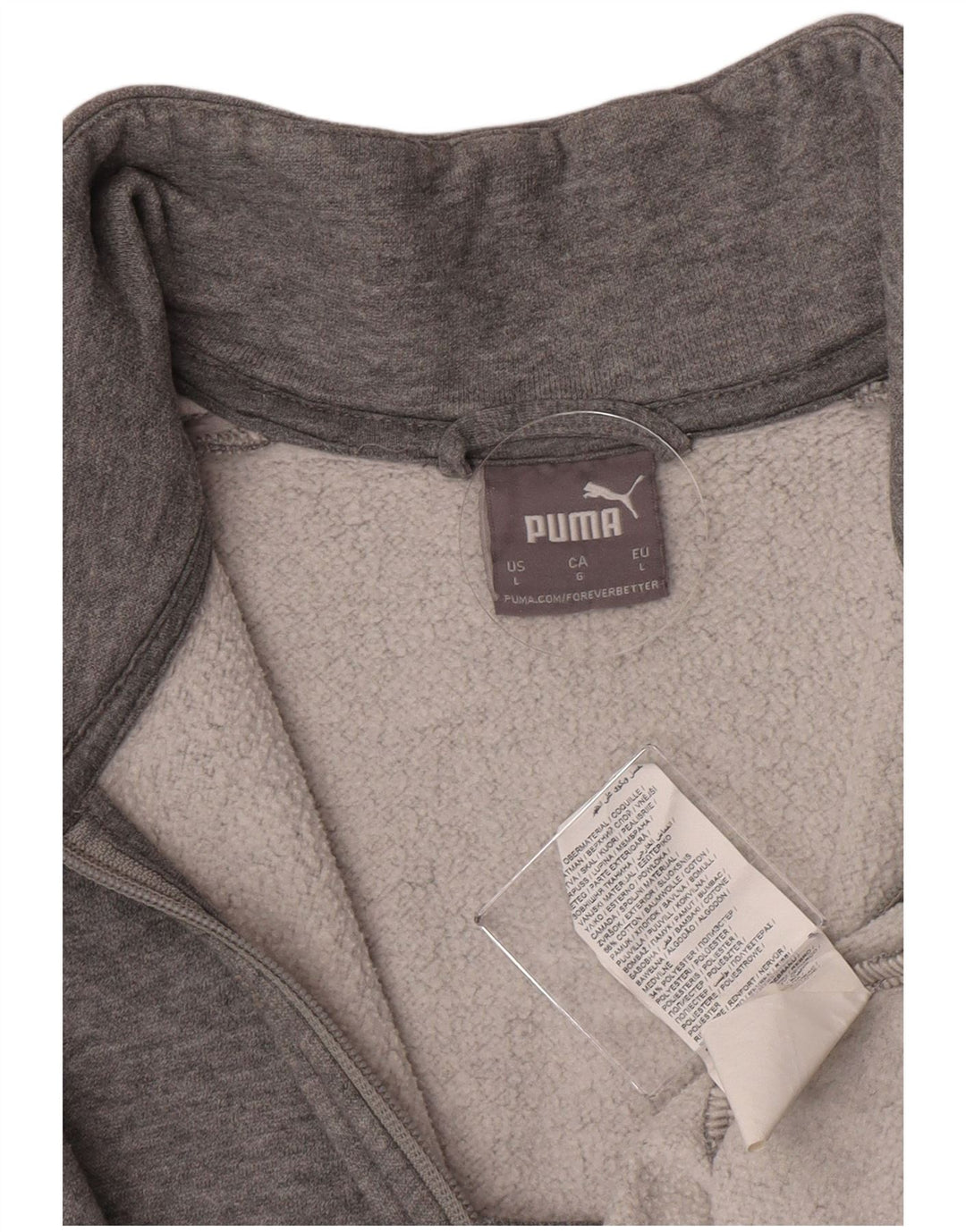 Puma Womens Tracksuit Top Jacket UK 16 Large Grey Colourblock Cotton