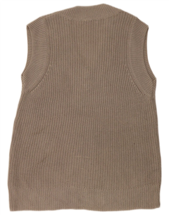 Zara Mens Vest Tank Top Small Brown Acrylic