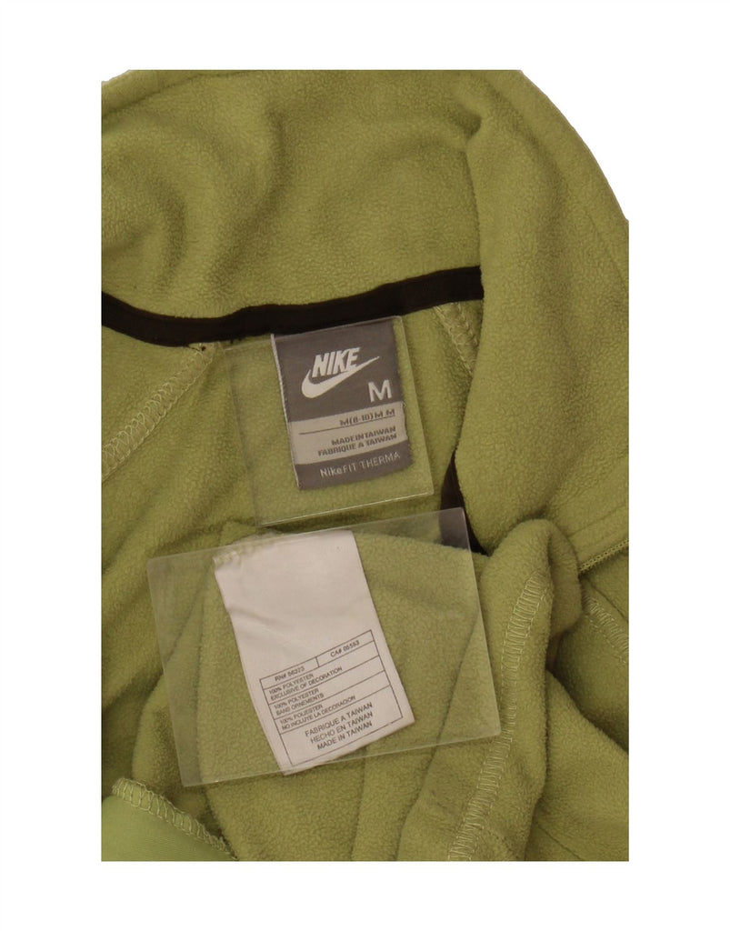 NIKE Womens Zip Neck Fleece Jumper US 8/10 Medium Green Polyester Vintage Nike and Second-Hand Nike from Messina Hembry 