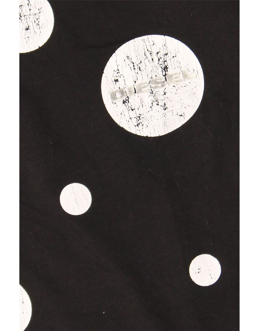 DIESEL Mens Graphic T-Shirt Top Medium Black Polka Dot Cotton