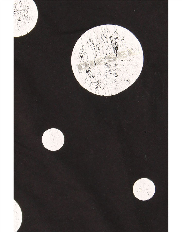 DIESEL Mens Graphic T-Shirt Top Medium Black Polka Dot Cotton