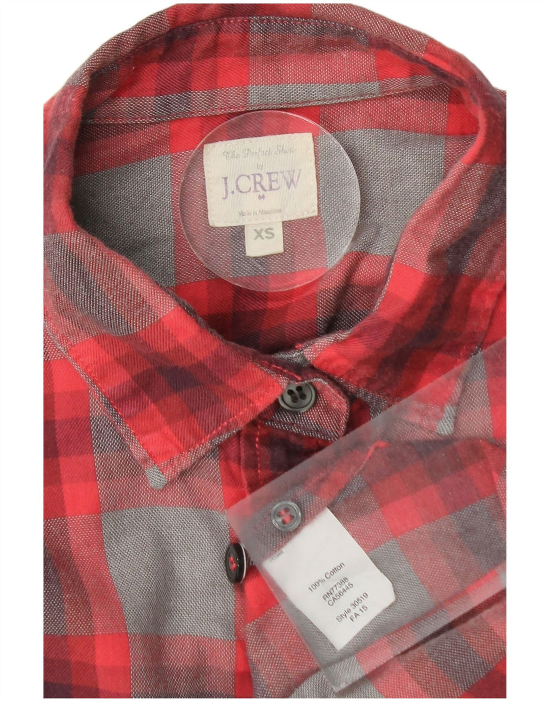 J. Crew Womens Flannel Shirt UK 6 XS Red Check Cotton