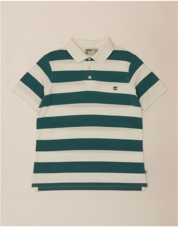 Timberland Mens Regular Fit Polo Shirt Large Green Striped