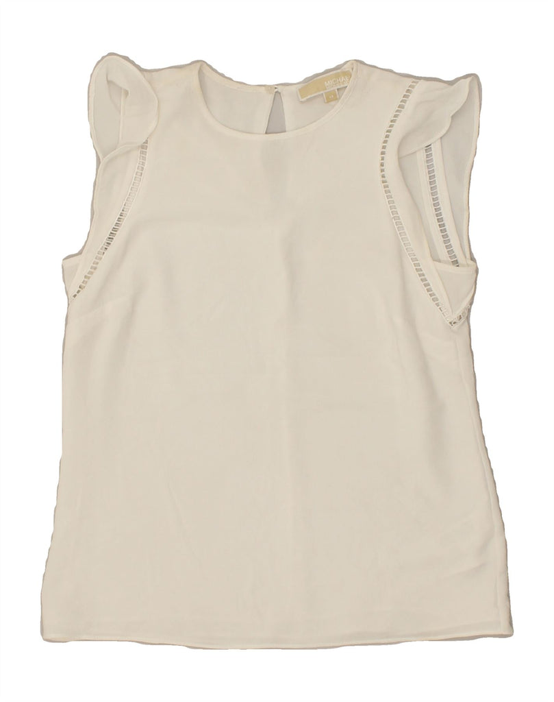 MICHAEL KORS Womens Blouse Top UK 6 XS White Polyester Vintage Michael Kors and Second-Hand Michael Kors from Messina Hembry 