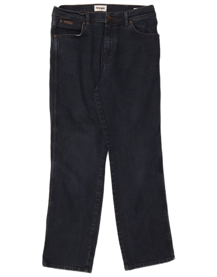 Wrangler Mens Texas Straight Jeans W34 L32 Navy Blue Cotton
