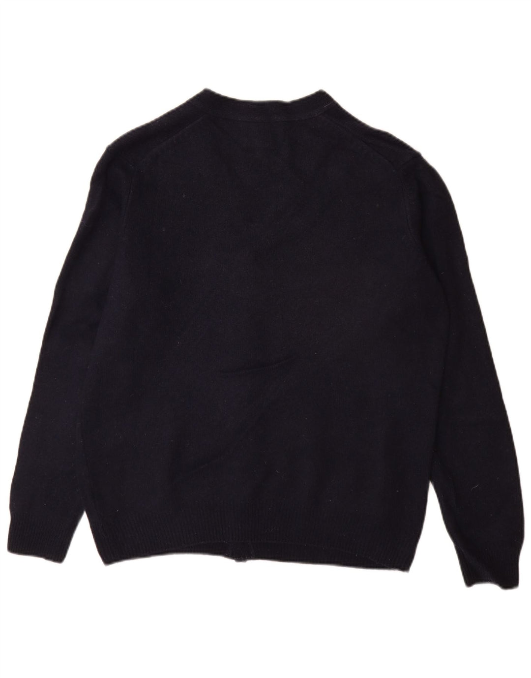 Marks & Spencer Mens Cardigan Sweater Medium Navy Blue Lambswool