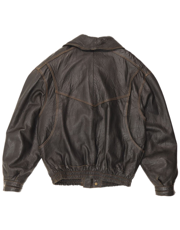 Vintage Mens Leather Jacket UK 38 Medium Brown