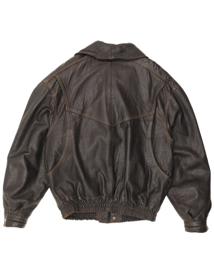 Vintage Mens Leather Jacket UK 38 Medium Brown
