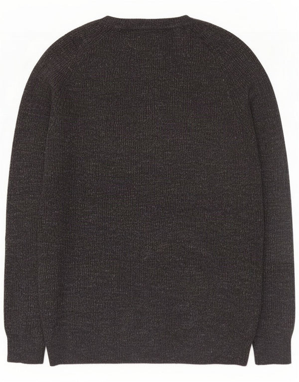 Superdry Mens Boat Neck Jumper Sweater Large Grey Flecked Cotton