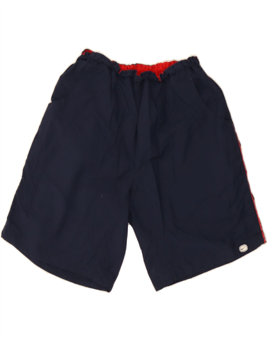 NIKE Mens Graphic Sport Shorts Large  Navy Blue Vintage Nike and Second-Hand Nike from Messina Hembry 