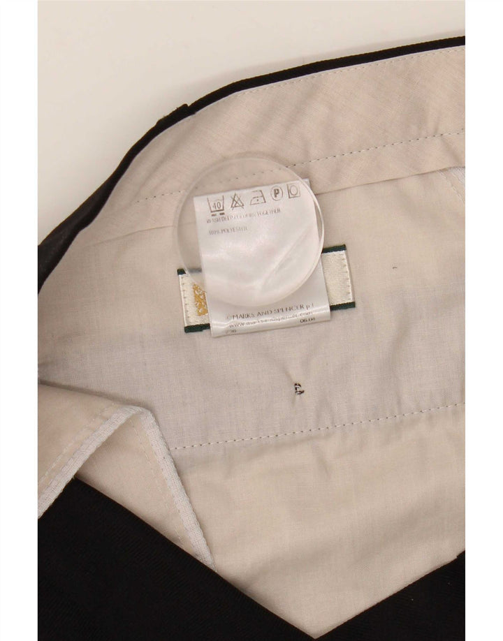 Marks & Spencer Mens Straight Suit Trousers W42 L31 Black Polyester
