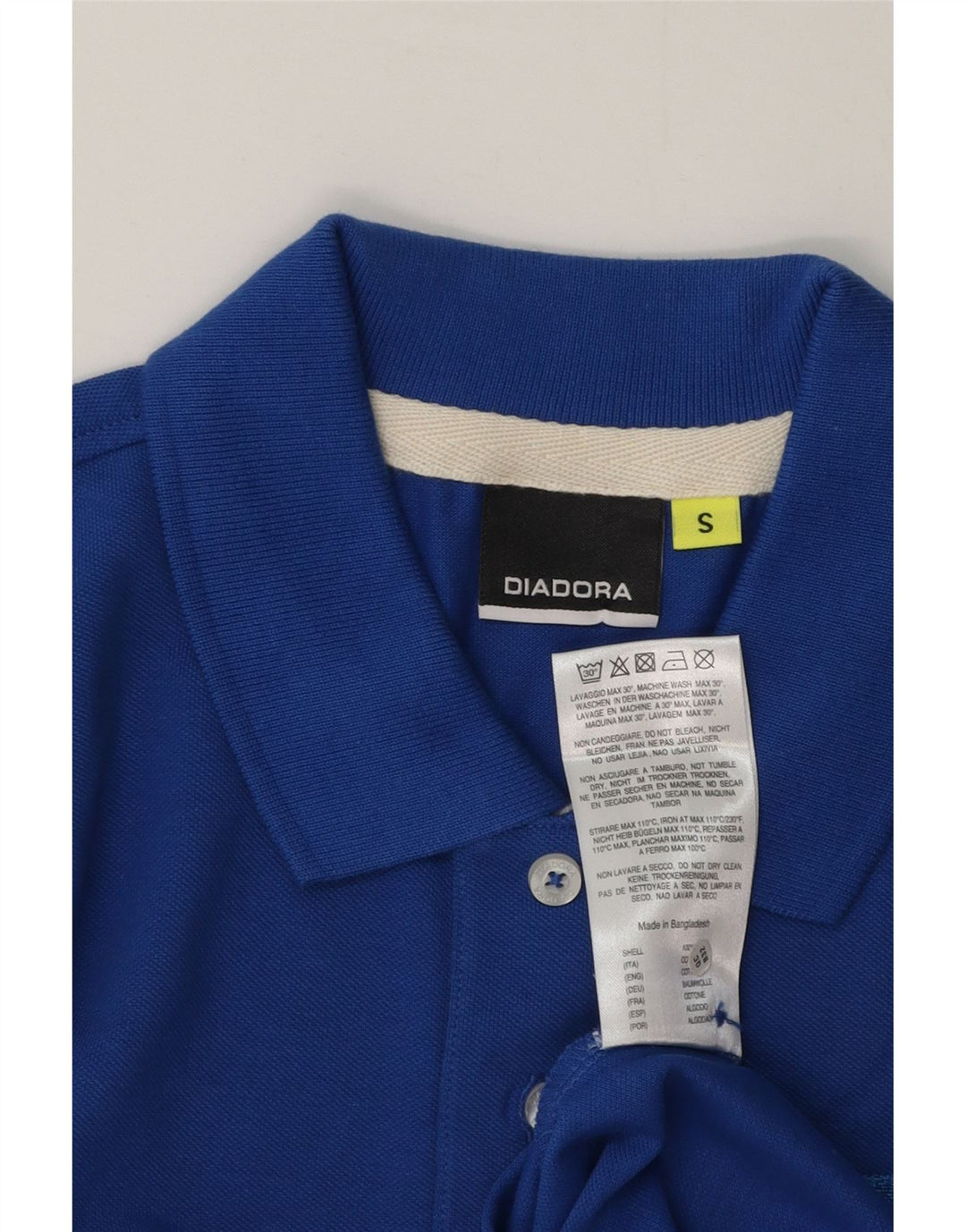Diadora Mens Polo Shirt Small Blue Cotton