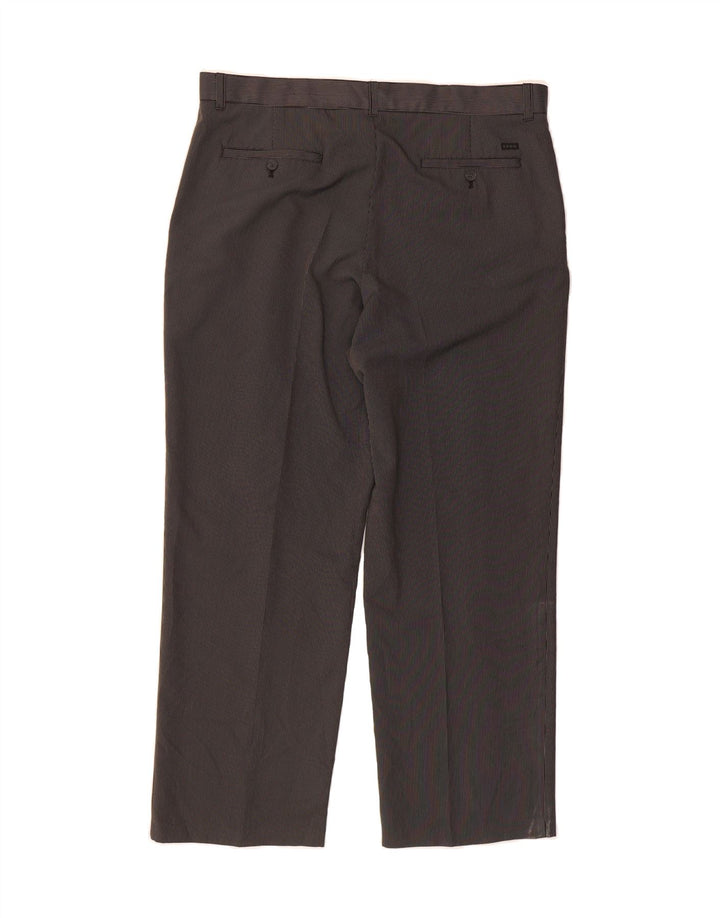 IZOD Mens Straight Chino Trousers W38 L30 Grey Pinstripe Polyester Classic Vintage Izod and Second-Hand Izod from Messina Hembry 