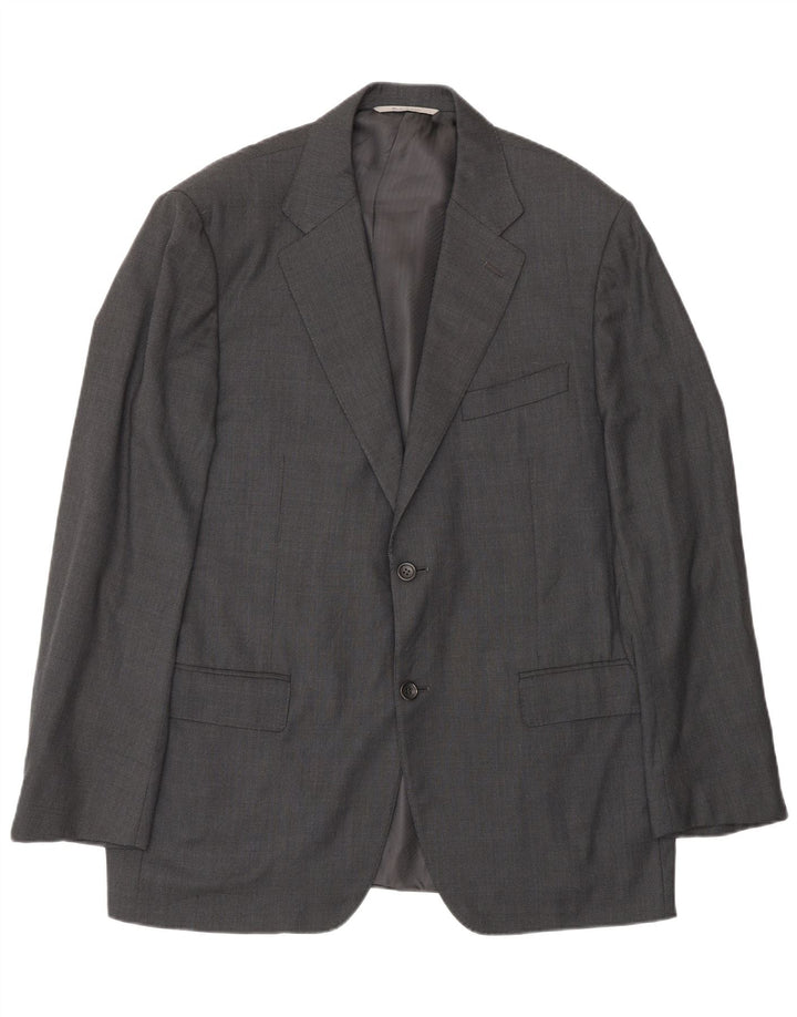 Canali Mens 2 Button Blazer Jacket IT 52 XL Grey Wool