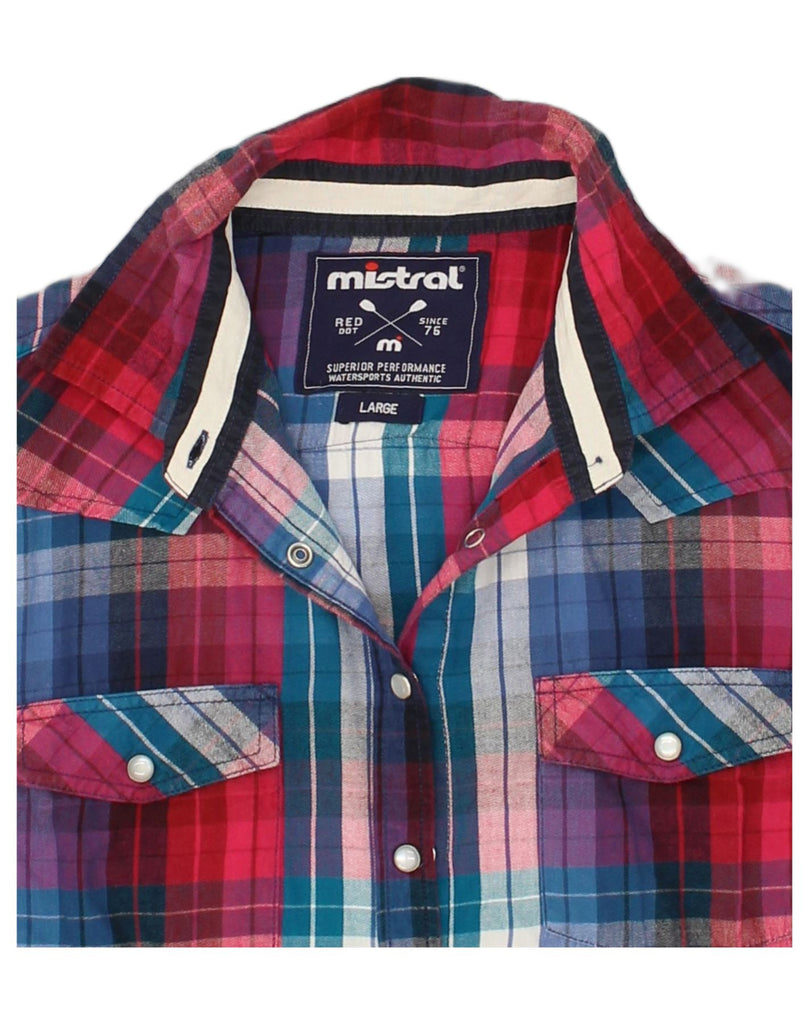 MISTRAL Womens Shirt UK 16 Large Multicoloured Check Cotton | Vintage Mistral | Thrift | Second-Hand Mistral | Used Clothing | Messina Hembry 