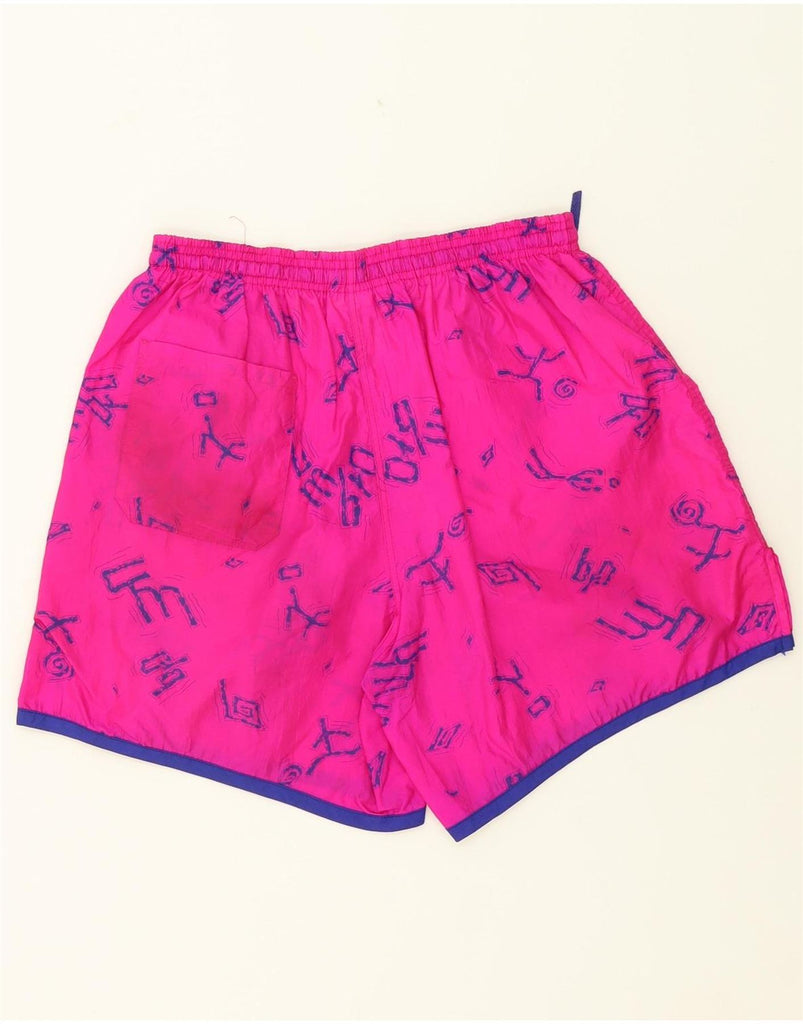 UMBRO Womens Abstract Pattern Swimming Shorts UK 14 Medium  Pink Polyester Vintage Umbro and Second-Hand Umbro from Messina Hembry 