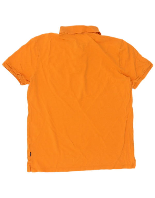 Hugo Boss Mens Polo Shirt Large Orange Cotton