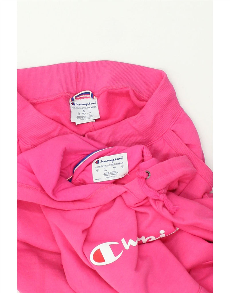 CHAMPION Womens Graphic Hooded Full Tracksuit UK 14 Medium Pink Cotton | Vintage Champion | Thrift | Second-Hand Champion | Used Clothing | Messina Hembry 