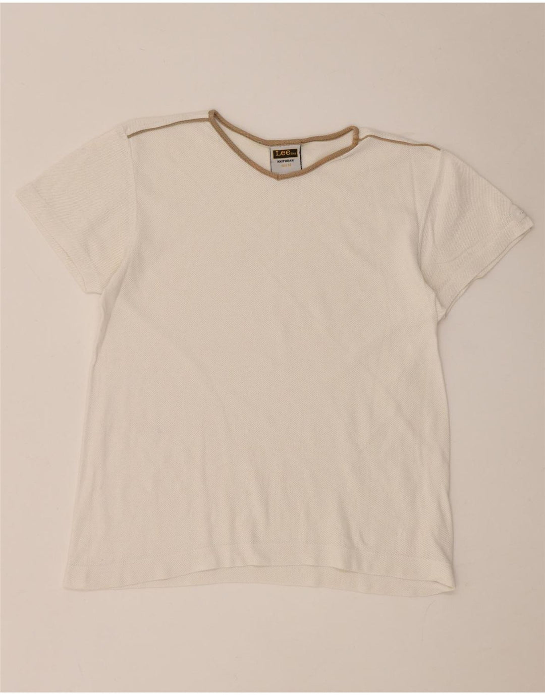 Lee Womens T-Shirt Top UK 14 Medium White Cotton