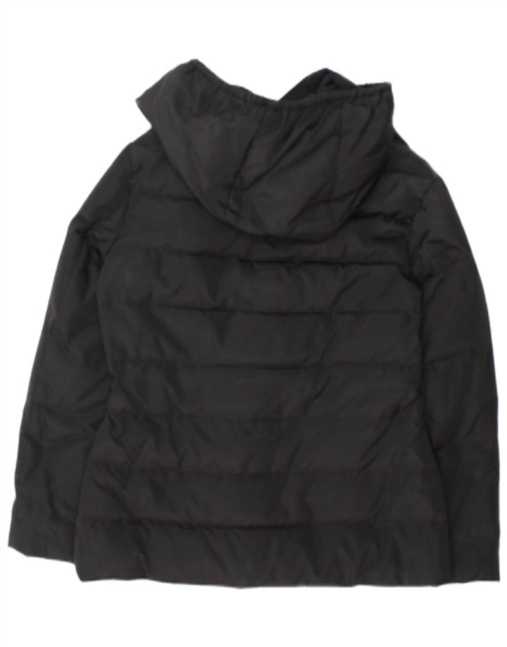 Armani Womens Hooded Padded Jacket EU 44 XL Navy Blue Polyester