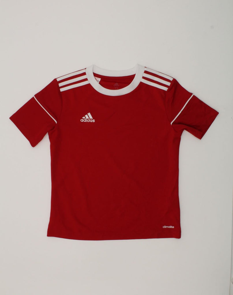 ADIDAS Boys Climalite T-Shirt Top 9-10 Years Red Polyester | Vintage Adidas | Thrift | Second-Hand Adidas | Used Clothing | Messina Hembry 