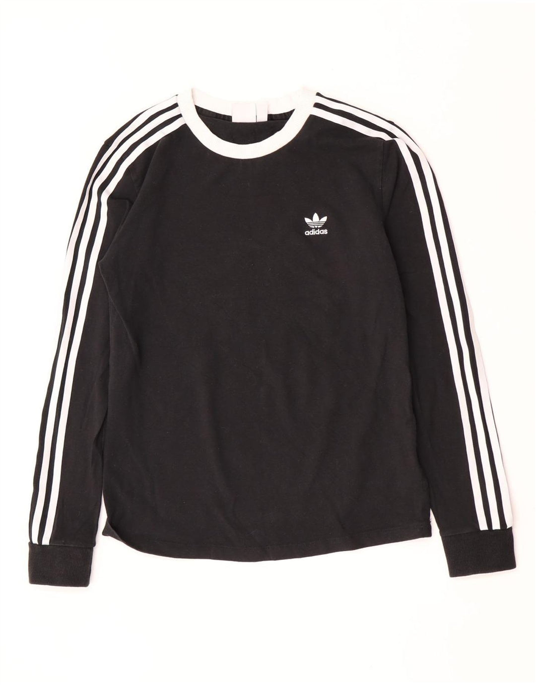 Adidas Womens Top Long Sleeve UK 10 Small Black Cotton